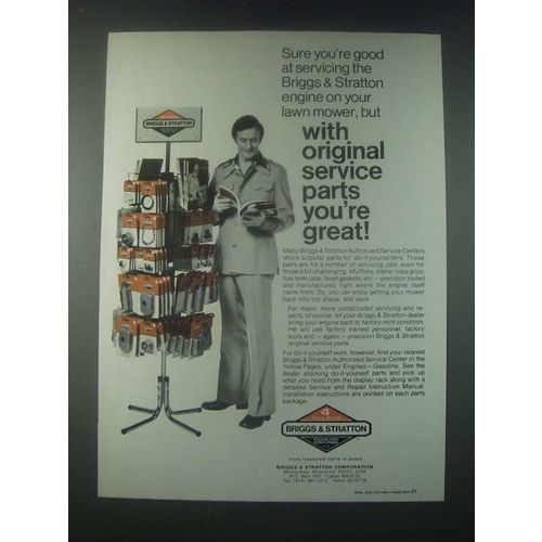 1978 Briggs & Stratton Lawn Mower Parts Ad