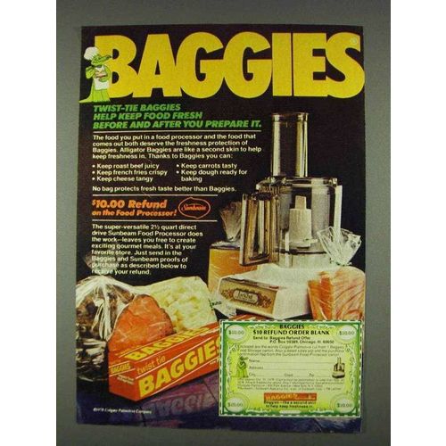1978 Baggies Food Storage Bags Ad - Keep Food Fresh