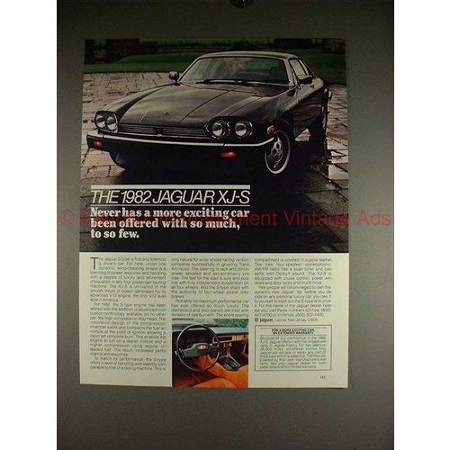 1982 Jaguar XJ-S Car Ad - Offered With So Much!!