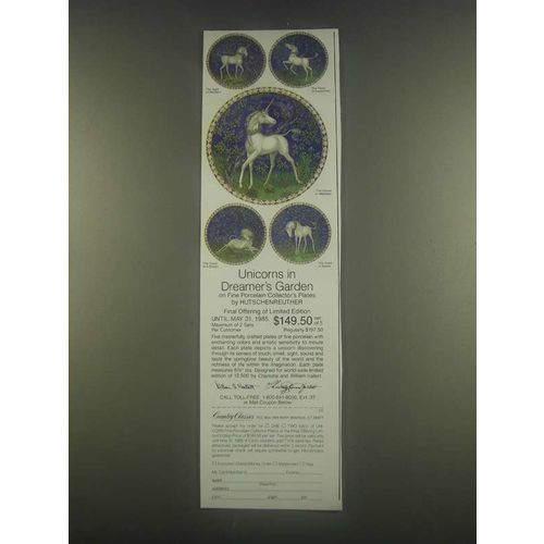 1985 Hutschenreuther Unicorns Plates Ad