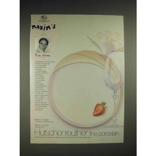 1985 Hutschenreuther En Vogue China Ad - Pierre Cardin