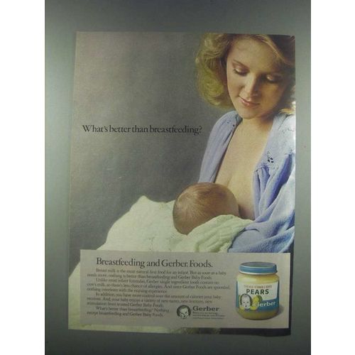 1985 Gerber Baby Food Ad - Better Than Breastfeeding