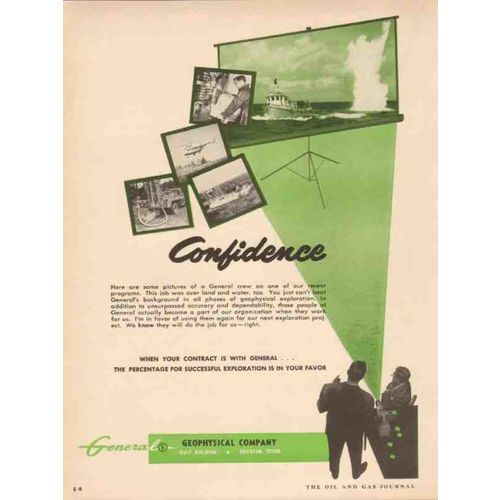 GENERAL GEOPHYSICAL COMPANY 1955 confidence pictures water vintage ad
