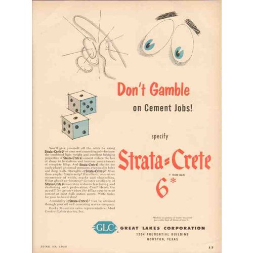 GREAT LAKES CORPORATION 1955 gamble concrete Strata-Crete 6 vintage ad