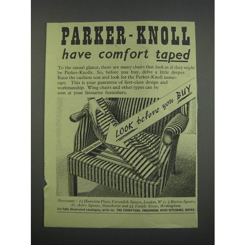 1955 Parker-Knoll chairs Ad - Parker-Knoll have comfort taped