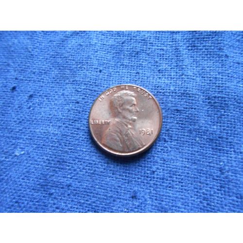 1981 U S A ONE CENT COIN.