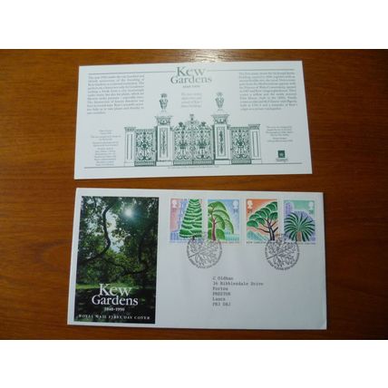 1990 GB 150th Anniversary Kew Gardens stamps Royal Mail FDC Edinburgh trees