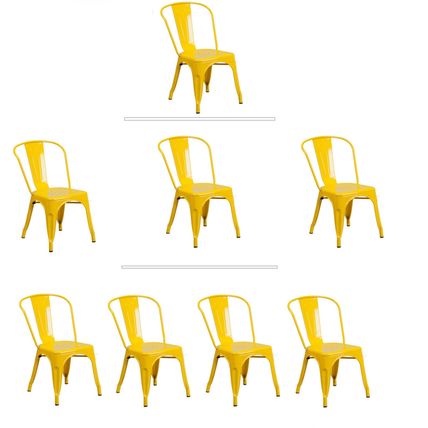 Tolix Style Yellow Metal Stack Industrial Chic Dining Chair 1-4 Unit Discounts