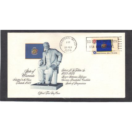 FDC Fleetwood 1662 13c Wisconsin (Cachet-U/A) CV01234