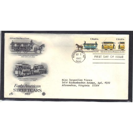 FDC Art Craft 2059 2060 20c Street Cars (Cachet-Type/A) CV43003