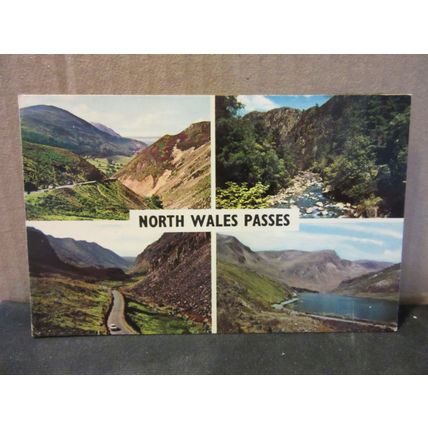 NORTH WALES PASSES vintage used postcard 1984 postmark =