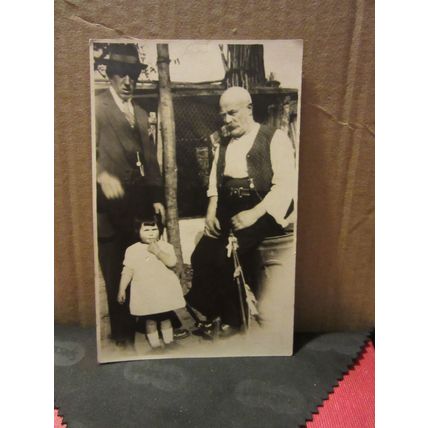 family photograph .unused antique postcard real photo #