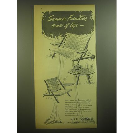 1945 W&J Sloane Outdoor Furniture Advertisement - Chair, Cypress Table, Settee