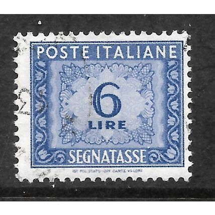 ITALY 1947 POSTAGE DUE 6L ULTRAMARINE SG D695 FINE USED
