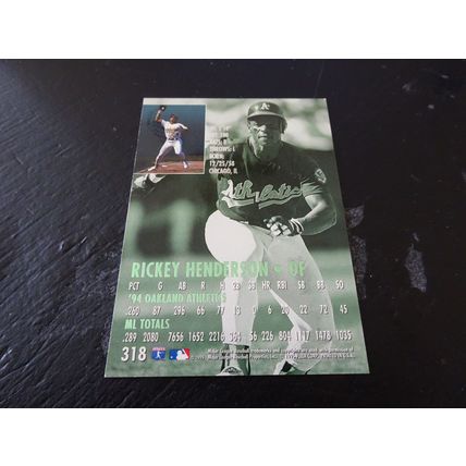 1995 Fleer Ultra Gold Medallion Card # 318 Rickey Henderson VG-Ex (4) Athletics