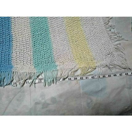 Cozy Baby Single Crochet Stitch Blanket Afghan 40x48 - Blue,White,Yellow,Green