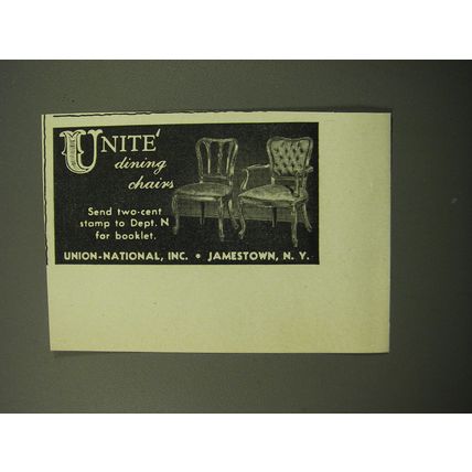 1950 Union-National Unite Dining Chairs Advertisement