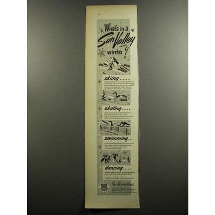 1952 Union Pacific Railroad Ad - What's in a Sun Valley Idaho winter?