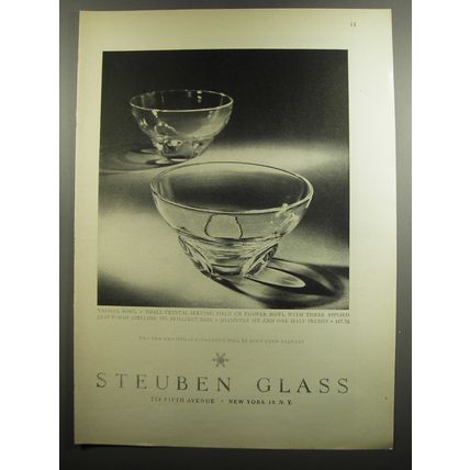 1952 Steuben Glass Advertisement - Trefoil Bowl and Flower Bowl