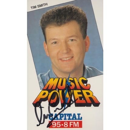 Tim Smith Capital Radio DJ Vintage Hand Signed Publicity Cast Card Photo