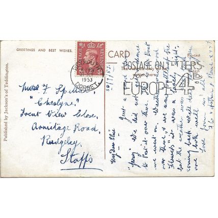 Vintage 1953 Photographic Postcard - S.S. St. Patrick Passing Corbiere, Jersey