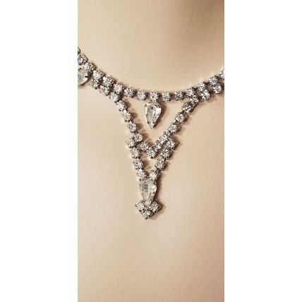 Vintage Silver Tone Prom/Formal Rhinestone Choker Necklace