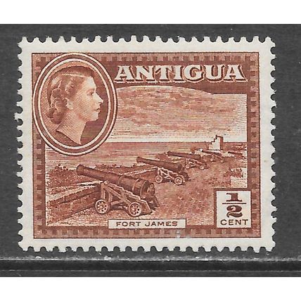 ANTIGUA 1953 QE2 FORT JAMES CANNONS BATTLEMENTS SEA VIEW MINT MH