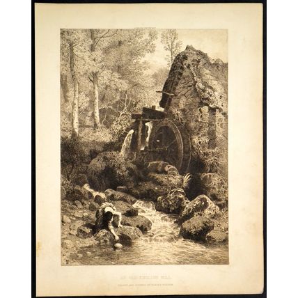 AN OLD ENGLISH MILL 1914 Myles Birket Foster ANTIQUE ETCHING
