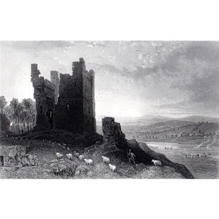 BROUGH CASTLE, WESTMORLAND 1858 William Le Petit - Thomas Allom ENGRAVING