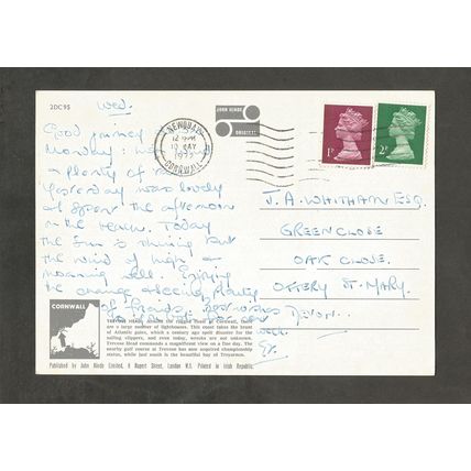 Postcard Cornwall John Hinde 2DC95 Trevose Head and Lighthouse
