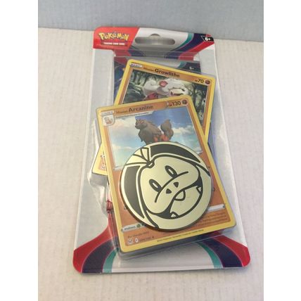New Pokemon Holo Arcanine/Growlithe Scarlet & Violet Blister Pack + Coin