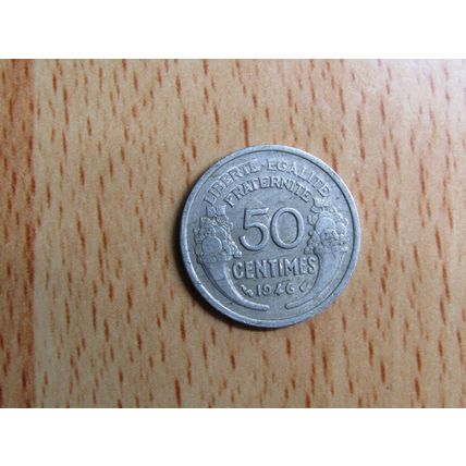 France Republic 1946 50 Centimes Coin