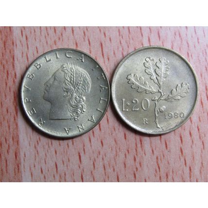 Italy 1980 20 Lire Coin