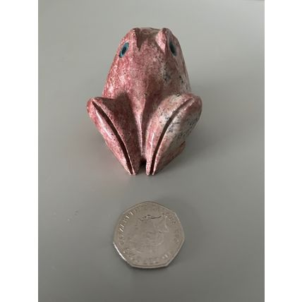 FROG FIGURINE - RED SOAPSTONE