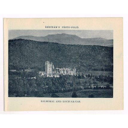 Balmoral From River Dee Balmoral Lochnagar Scotland 1900 Antique Print Picture