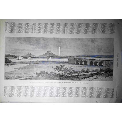 Proposed Arlington Bridge Across the Potomac, Washington DC Harper's Weekly 1891