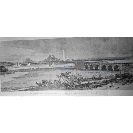 Proposed Arlington Bridge Across the Potomac, Washington DC Harper's Weekly 1891
