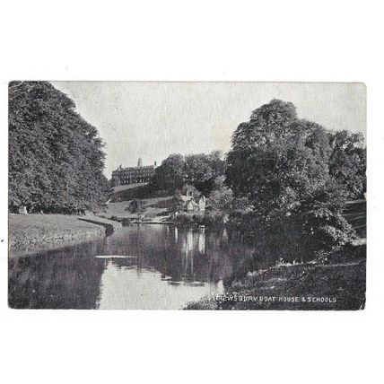 Shrewsbury Boathouse And Schools, Shropshire, Postcard.