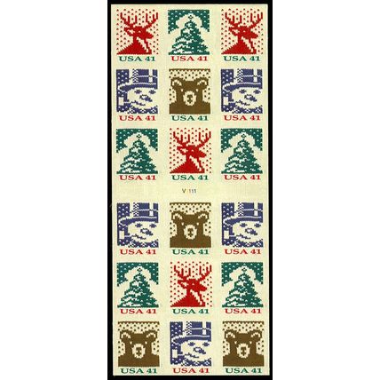 Holiday Knits Pane of Eighteen 41 Cent Postage Stamps Scott 4218b