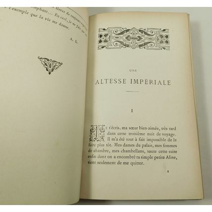 Antique Une Altesse Imperiale Leather Book French Text Ary Ecilaw 1886- Fanshaws