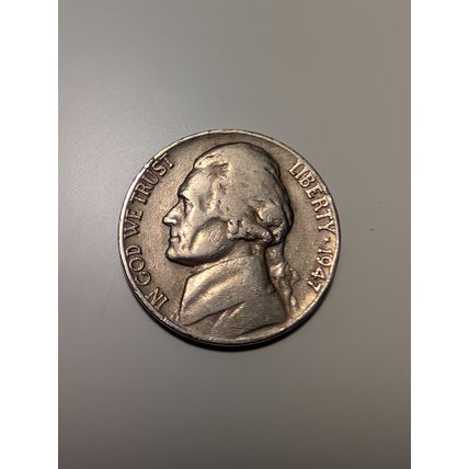 1947 Jefferson nickel full date free shipping no reserve