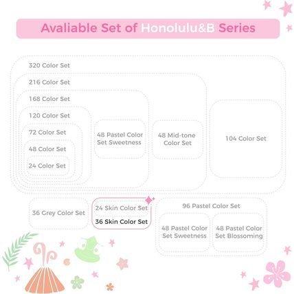 Ohuhu Alcohol Markers Skin Tone Brush Tip -Skin Color Art Marker Set for Artist