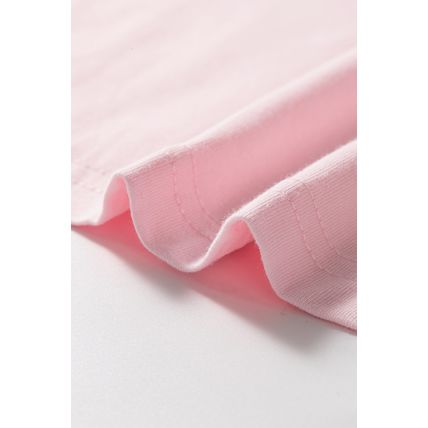 Light Pink Scoop Neck Bubble Sleeve Tee