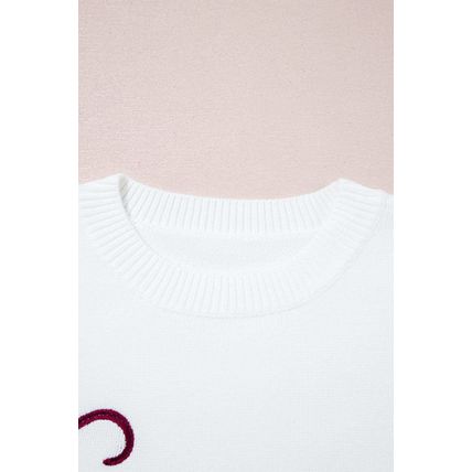 White See You Cowboy Embroidered Western Graphic Sweater