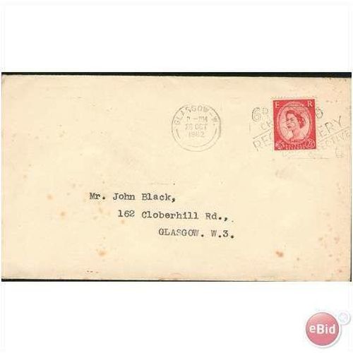 GB Letter 1962 - 2½d & 6d recorded delivery cancel