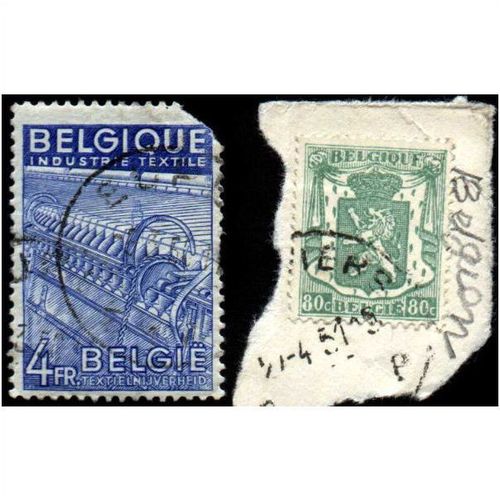 2 used belgian stamps