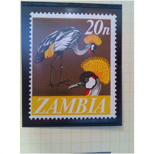 Zambia QEII 1968 20n South African Crowned Cranes Mounted Mint MM SG 136 Sc 46