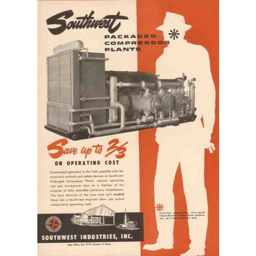 southwest industries inc 1955 packaged compressor plants vintage ad