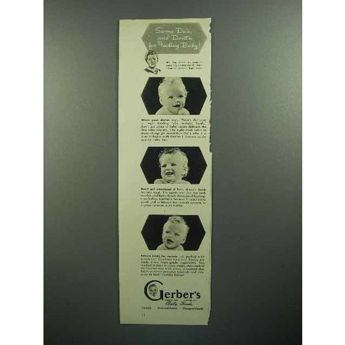 1944 Gerber's Baby Food Ad - Some Do's and Don'ts