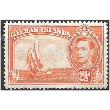 Cayman Islands 1947 SG120a 2 1/2d Orange Light Mounted Mint . .. .